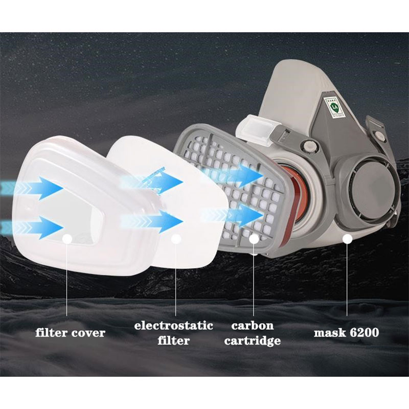 6200 ハーフフェイス防塵防毒マスクマスク工業用ペイントス - Dust Mask Construction のレビューと価格