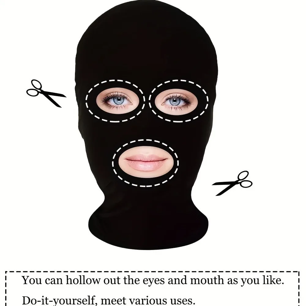 ハロウィンコスプレ衣装黒フードスパンデックスフルマスクロール - Silicone Mask Bracket のレビューと価格