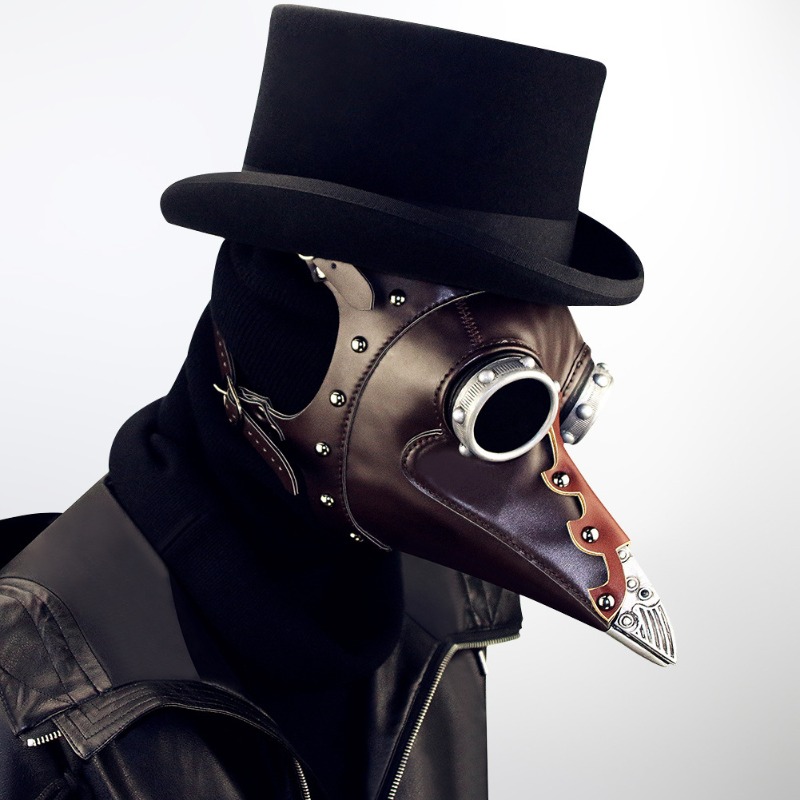 PUレザー製ペスト医師マスク 怖いスチームパンク ハロウィン - Disposable Surgical Mask のレビューと価格