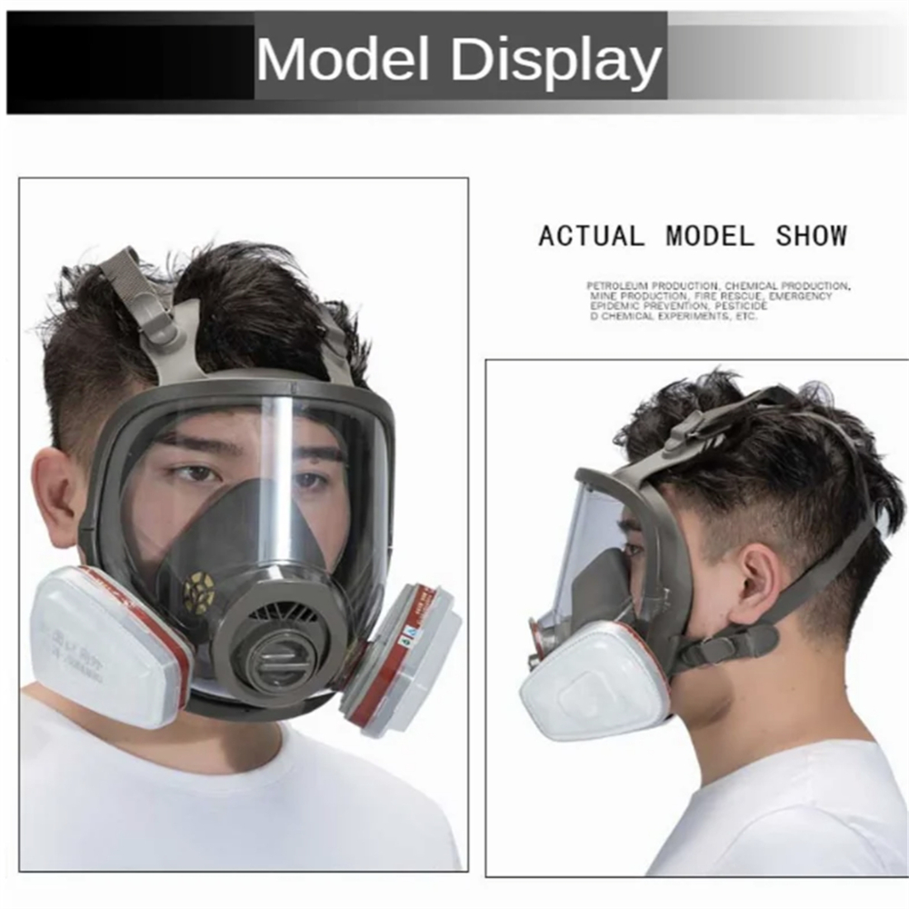 フルフェイス呼吸器ガスマスク有機蒸気カートリッジ付き再利用可 - Dust Mask Construction のレビューと価格