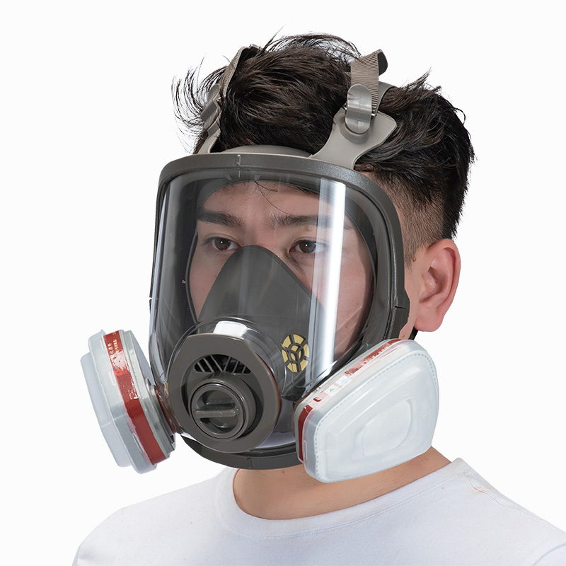 フルフェイス呼吸器ガスマスク有機蒸気カートリッジ付き再利用可 - Dust Mask Construction のレビューと価格