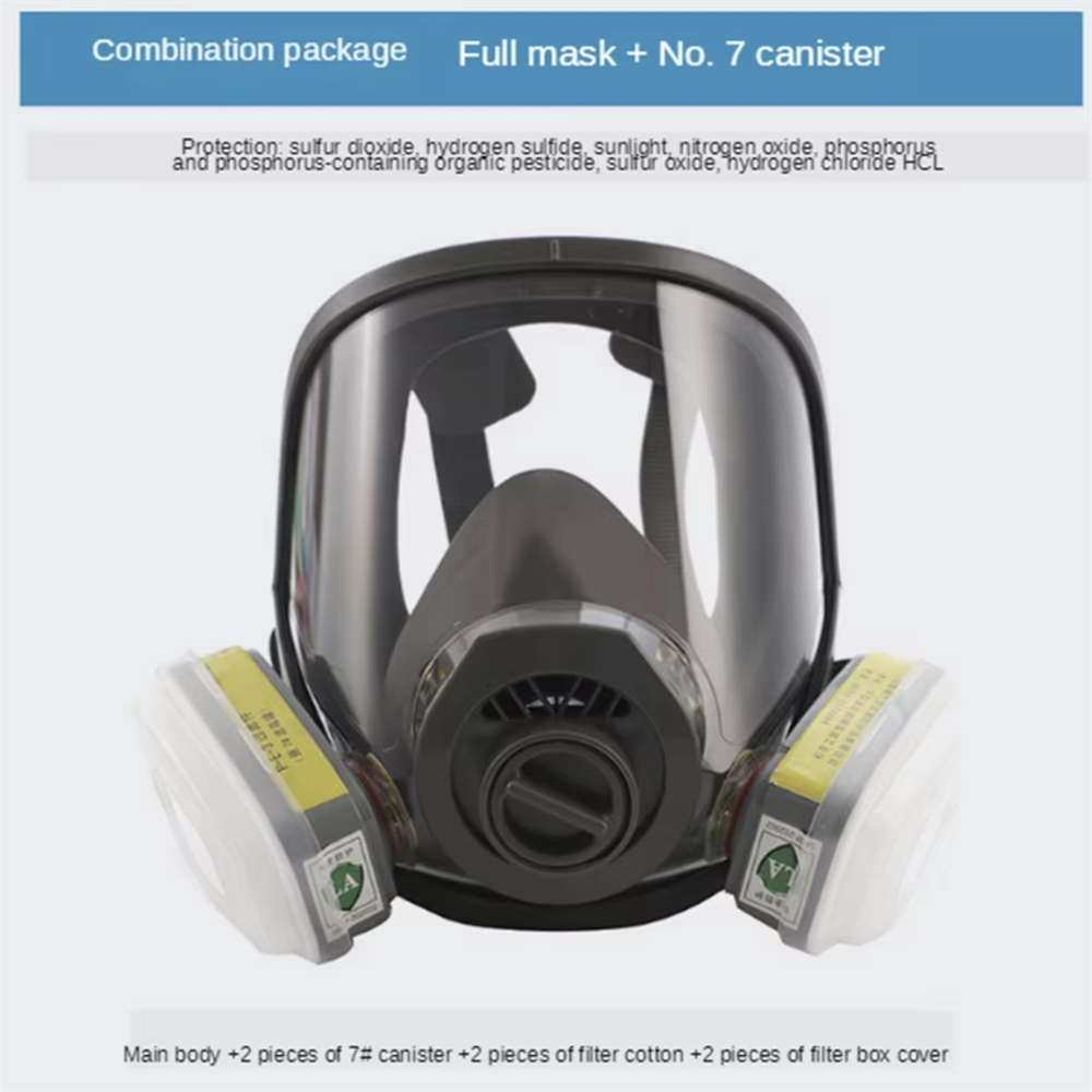 フルフェイス呼吸器ガスマスク有機蒸気カートリッジ付き再利用可 - Dust Mask Construction のレビューと価格
