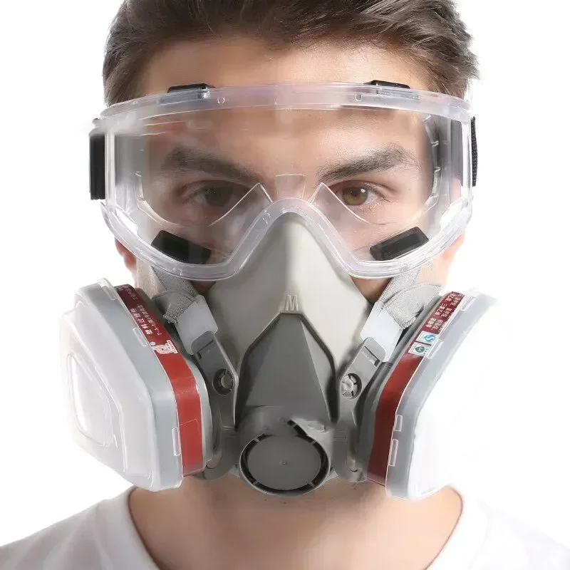 6200型 再利用可能な半面型防毒マスク。綿製フィルターとゴ - Dust Mask Construction のレビューと価格