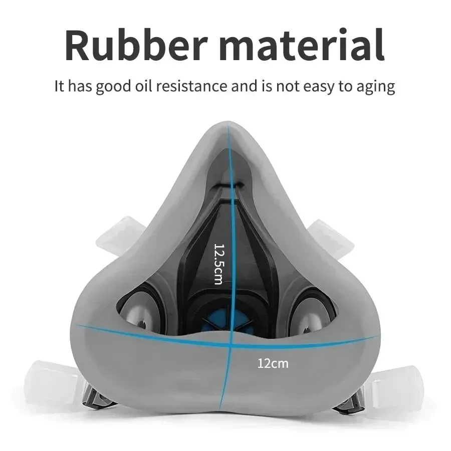 6200型 再利用可能な半面型防毒マスク。綿製フィルターとゴ - Dust Mask Construction のレビューと価格