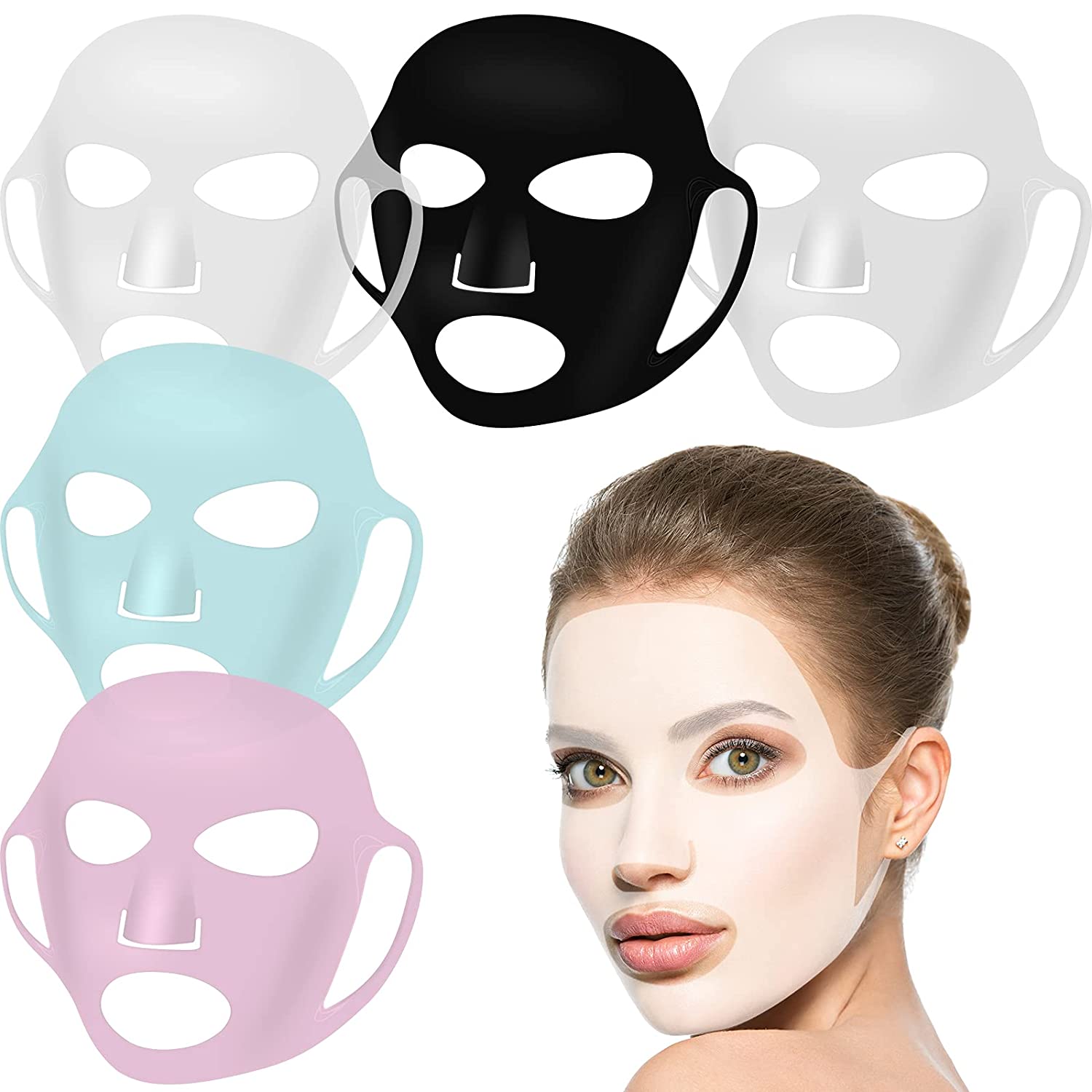 シートマスク用再利用可能なシリコンフェイスマスクホルダー、保 - Silicone Mask Bracket のレビューと価格